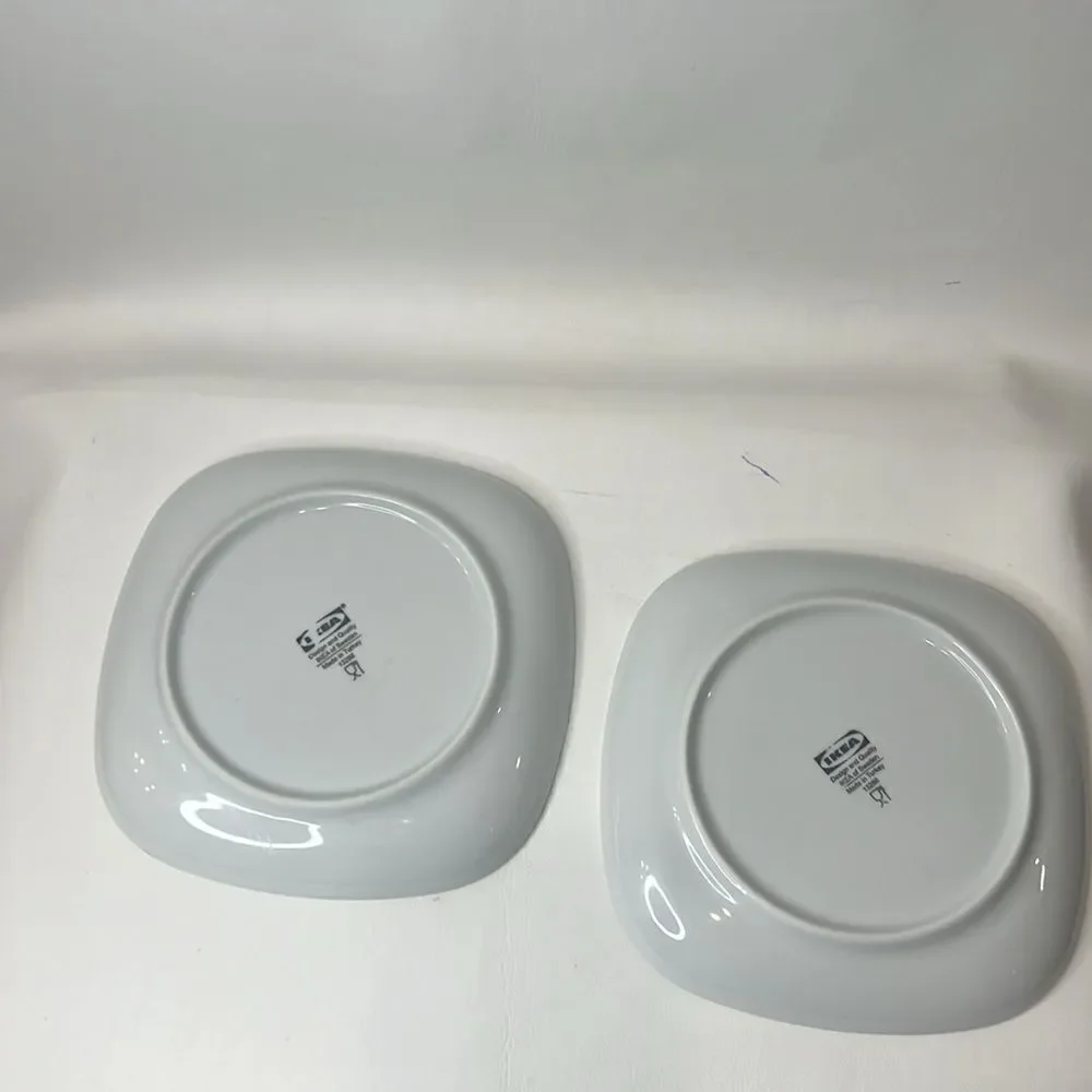 IKEA Of Sweden Side Plates Salad Dessert 7 Inches Square Set Of 2 Turkey 13286